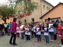 Die Chor AG heißte den Besuchern ordentlich ein